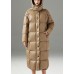 Handmade Khaki Button Pockets fashion Winter Duck Down down coat