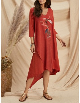 women's chiffon short sleeve dress HE1604-02-01