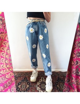 New style high waisted cow pants HF1914-01-03