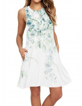women's sleeveless floral dress  HF0119-04-01