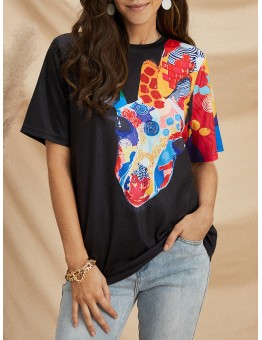 Women's retro printed trendy tops HF1212-02-01