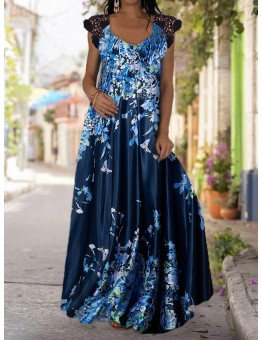Floral full skirt dress HF1302-01-02