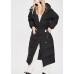 Fitted Black hooded Pockets Thick Winter Duck Down Coat