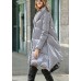 Modern Grey asymmetrical design Thick Winter Duck Down Coat