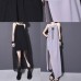 Women black chiffonTunic side open Dresses summer sleeveless Dresses