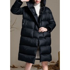 Fashion Black Pockets Warm Regular Winter Duck Down Winter Coats