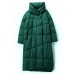 Organic Green Stand Collar Pockets asymmetrical design Winter Duck Down down coat