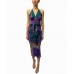 MORPHEW COLLECTION Purple & Green Silk Twill Floral Print Scarf Dress Made From  Vintage Scarves